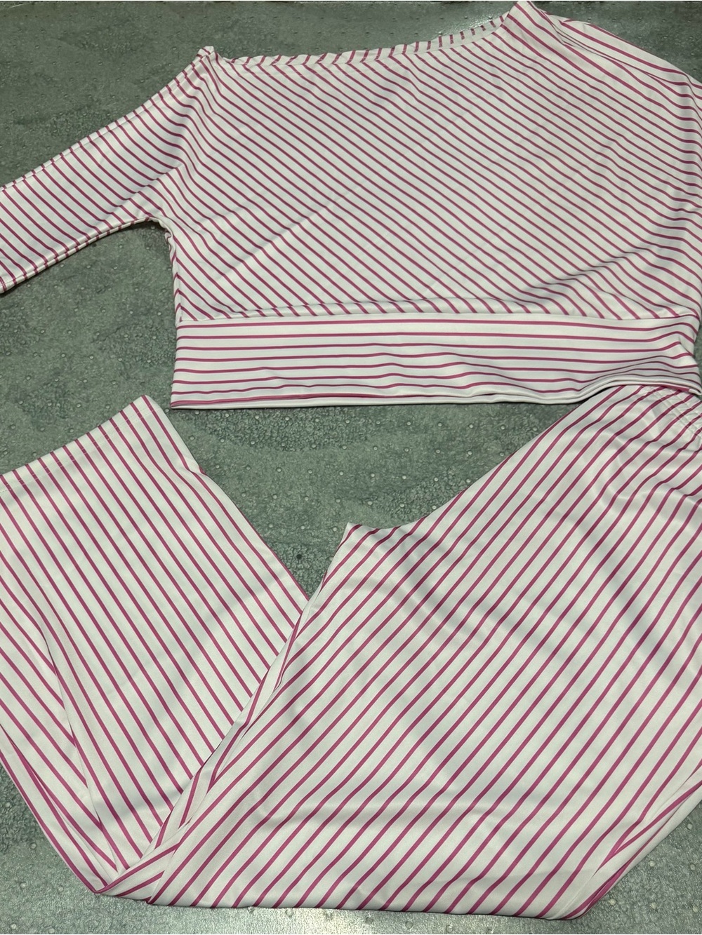 Striped Pink and White Women's Boatneck Top